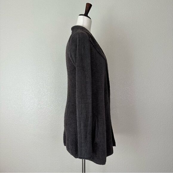 Barefoot Dreams Cozychic Lite Charcoal Gray Open Front Cardigan, Sz Medium - Picture 8 of 13